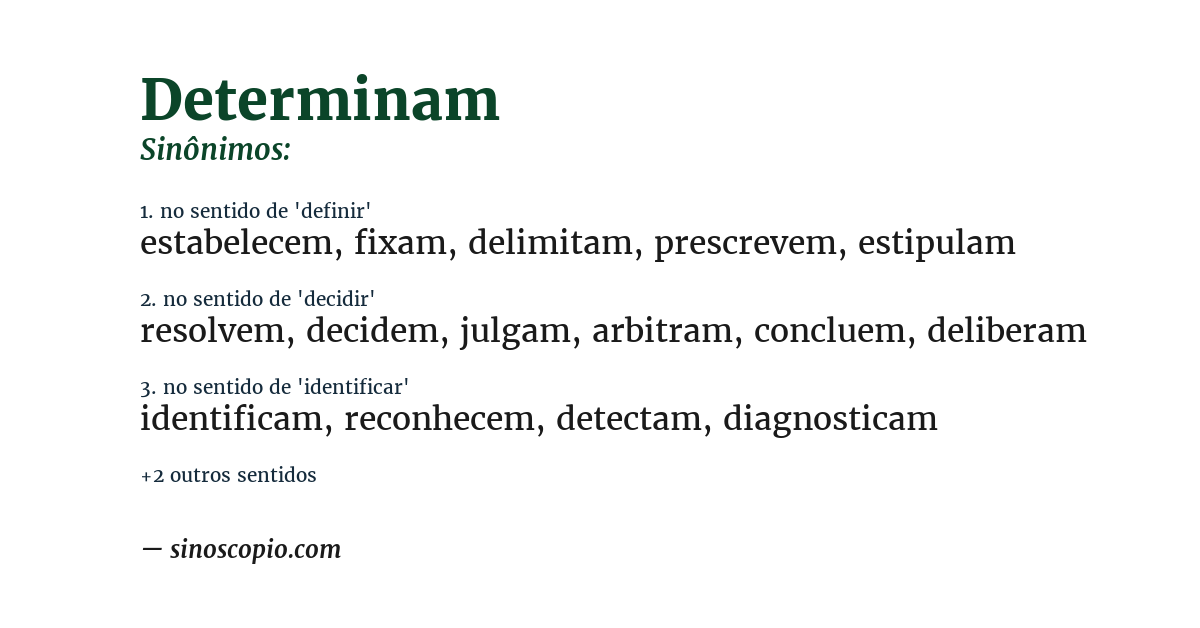 Sinônimo de determinam