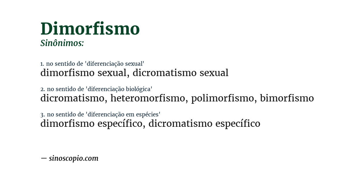 Sinônimo de dimorfismo