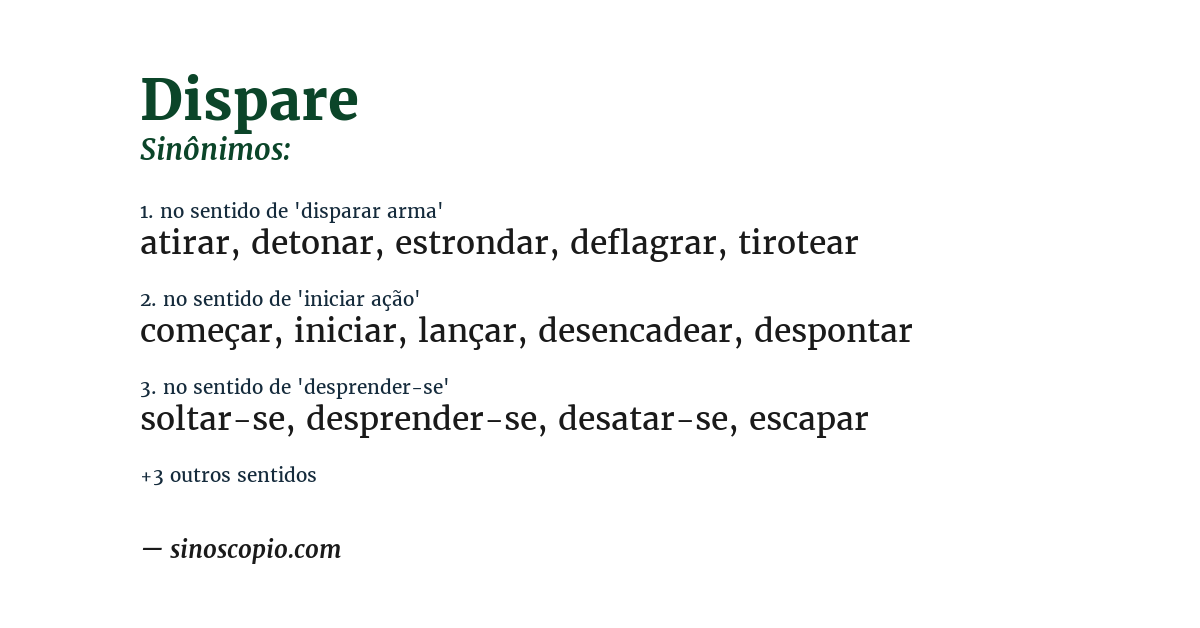 Sinônimo de dispare