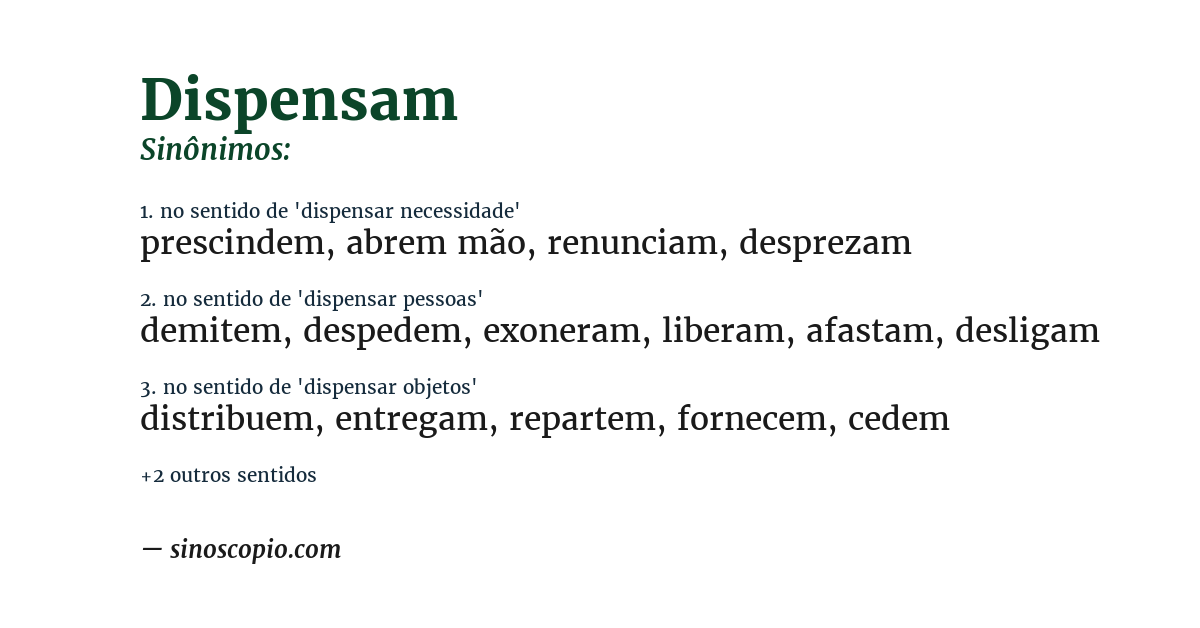 Sinônimo de dispensam