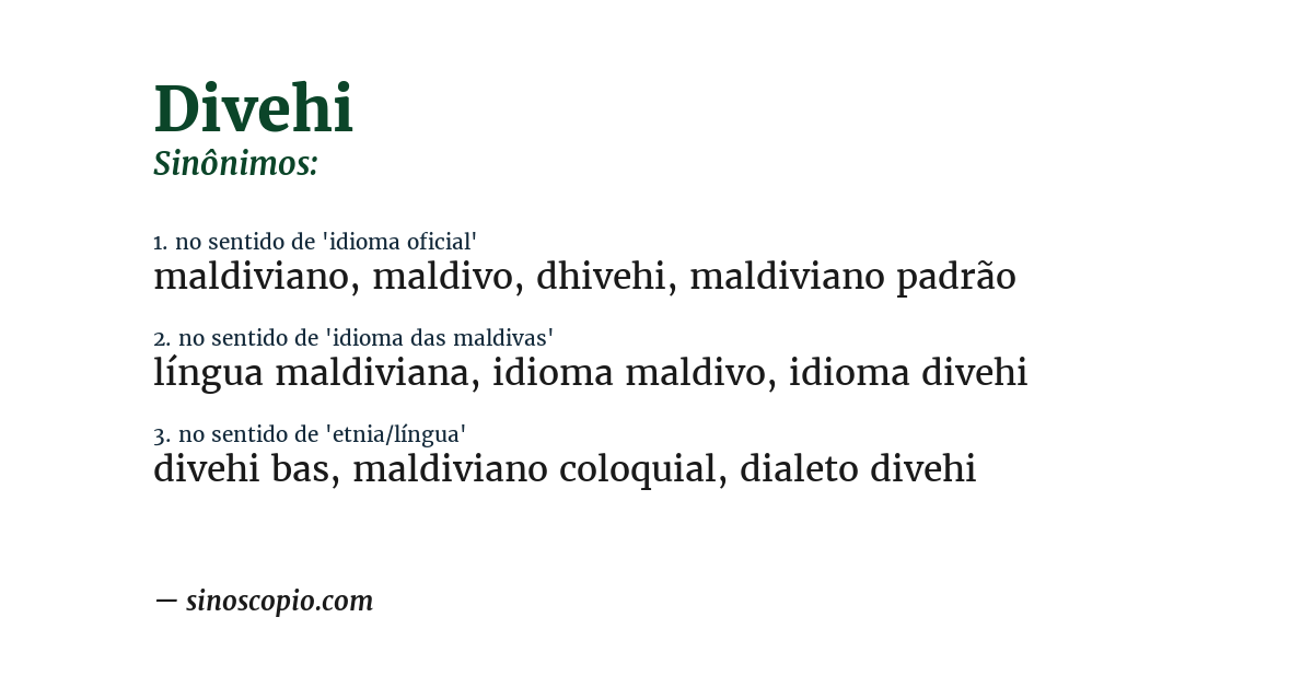 Sinônimo de divehi