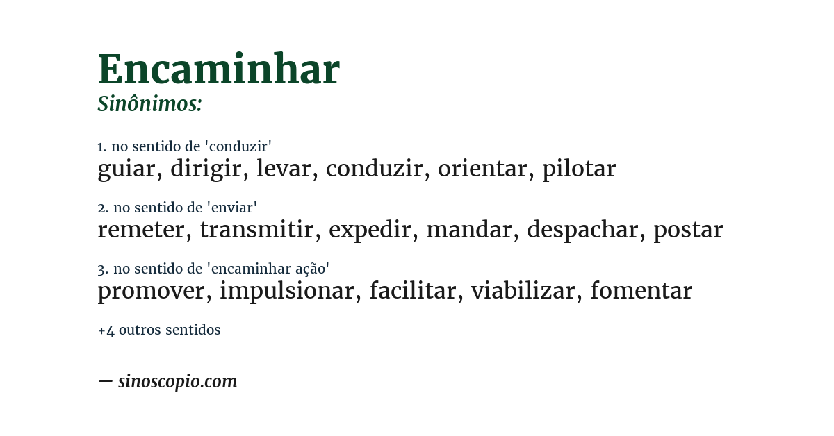 Sinônimo de encaminhar