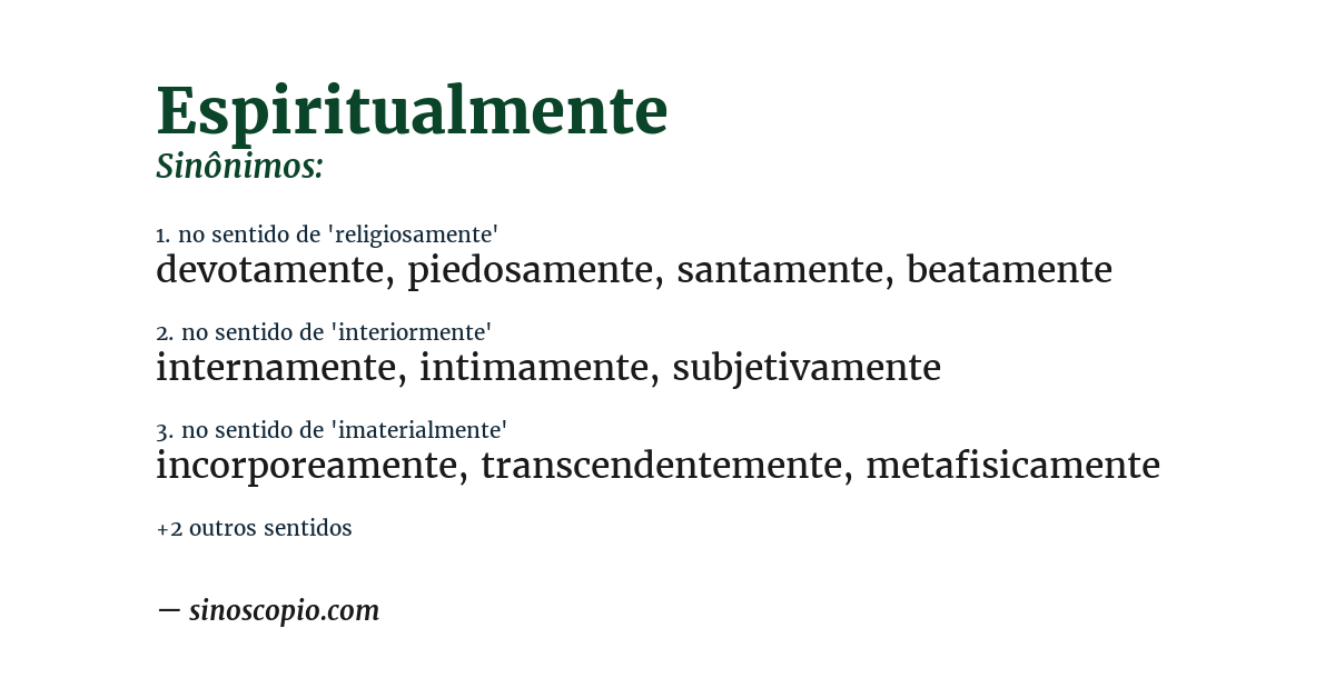 Sinônimo de espiritualmente