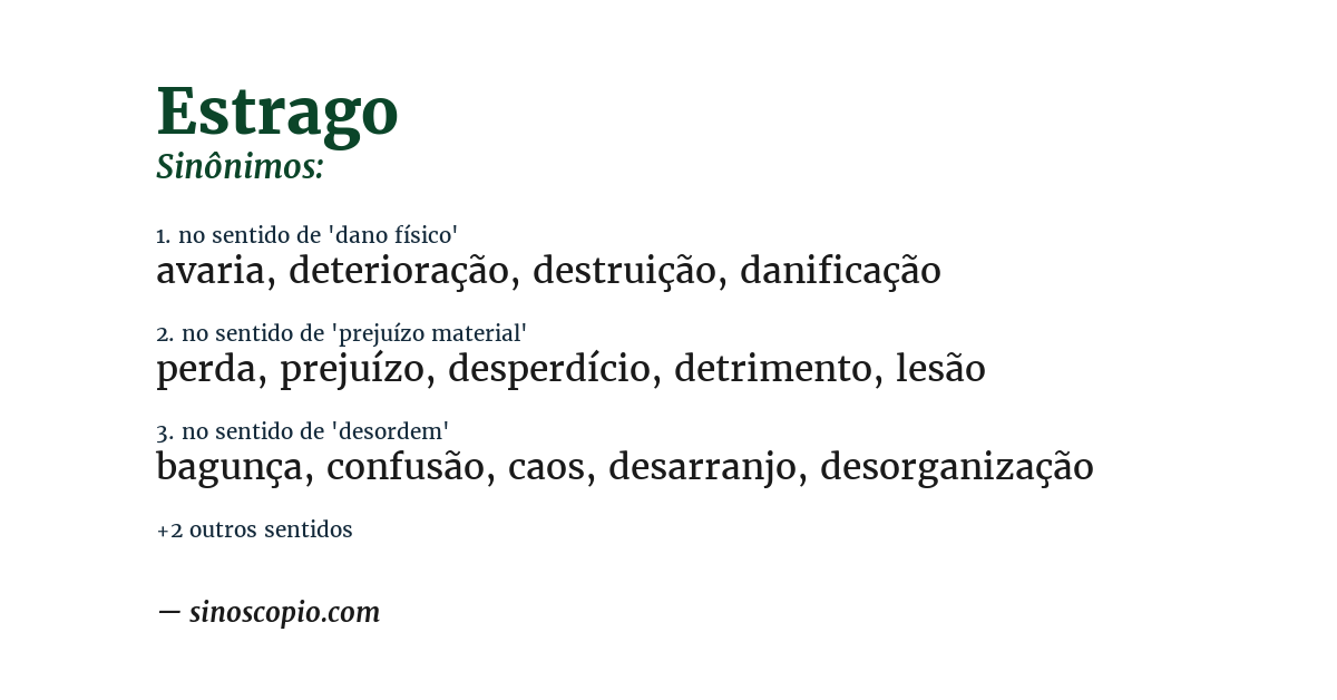 Sinônimo de estrago