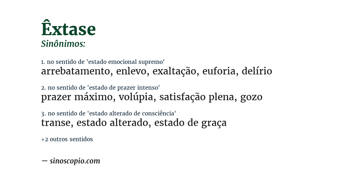 Sinônimo de êxtase