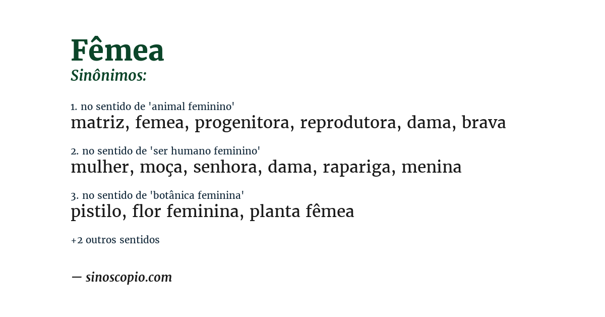 Sinônimo de fêmea