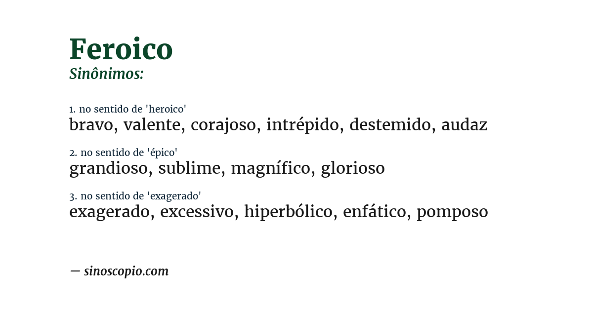 Sinônimo de feroico