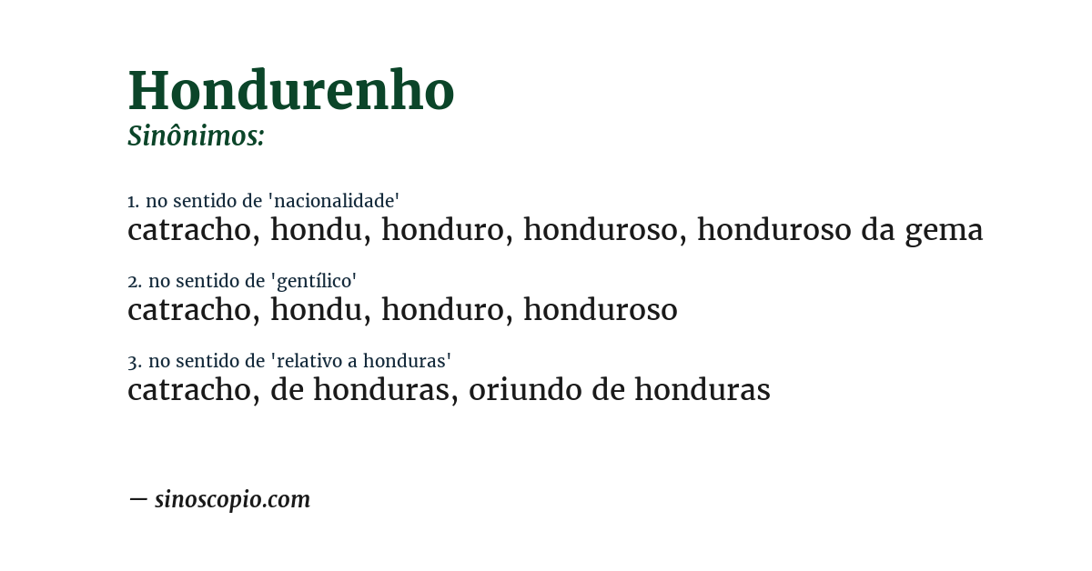 Sinônimo de hondurenho