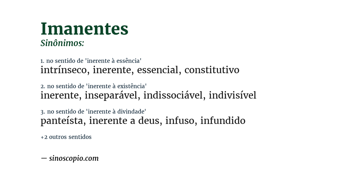 Sinônimo de imanentes