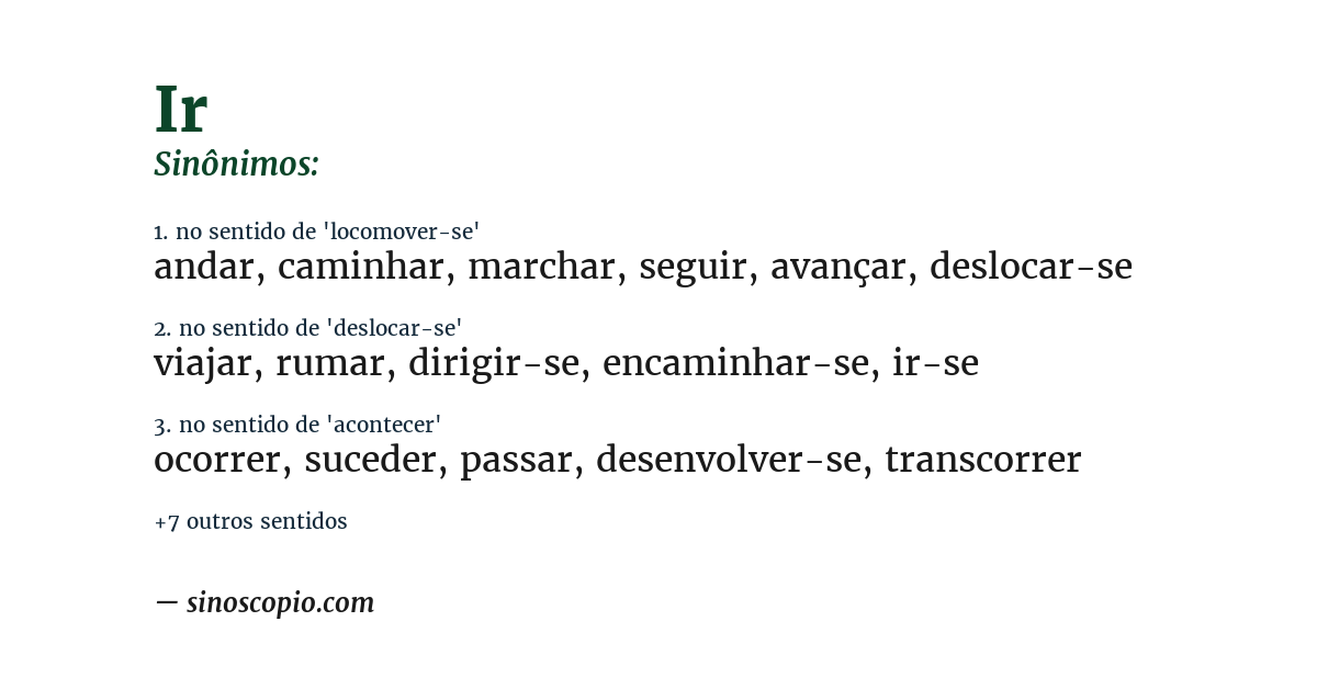 Sinônimo de ir