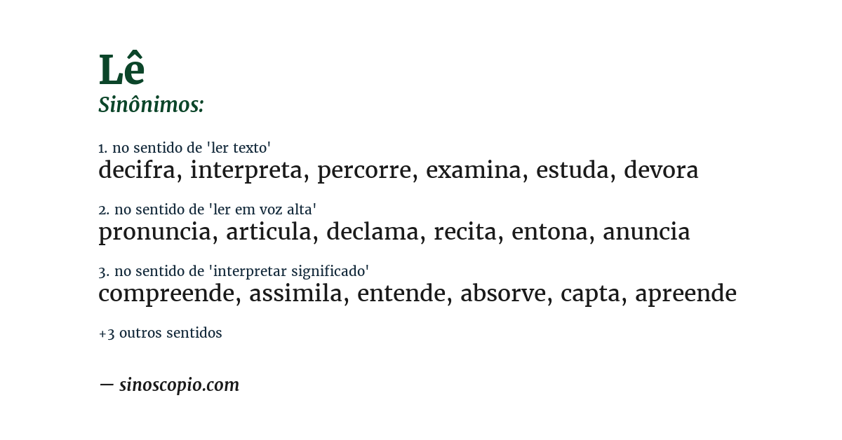 Sinônimo de lê