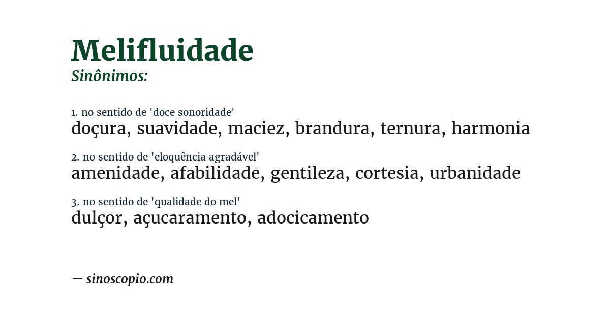 Sinônimo de melifluidade