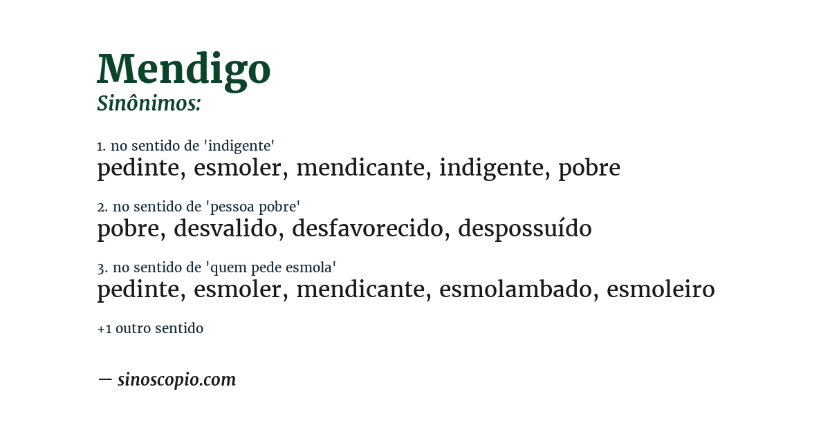 Sinônimo de mendigo