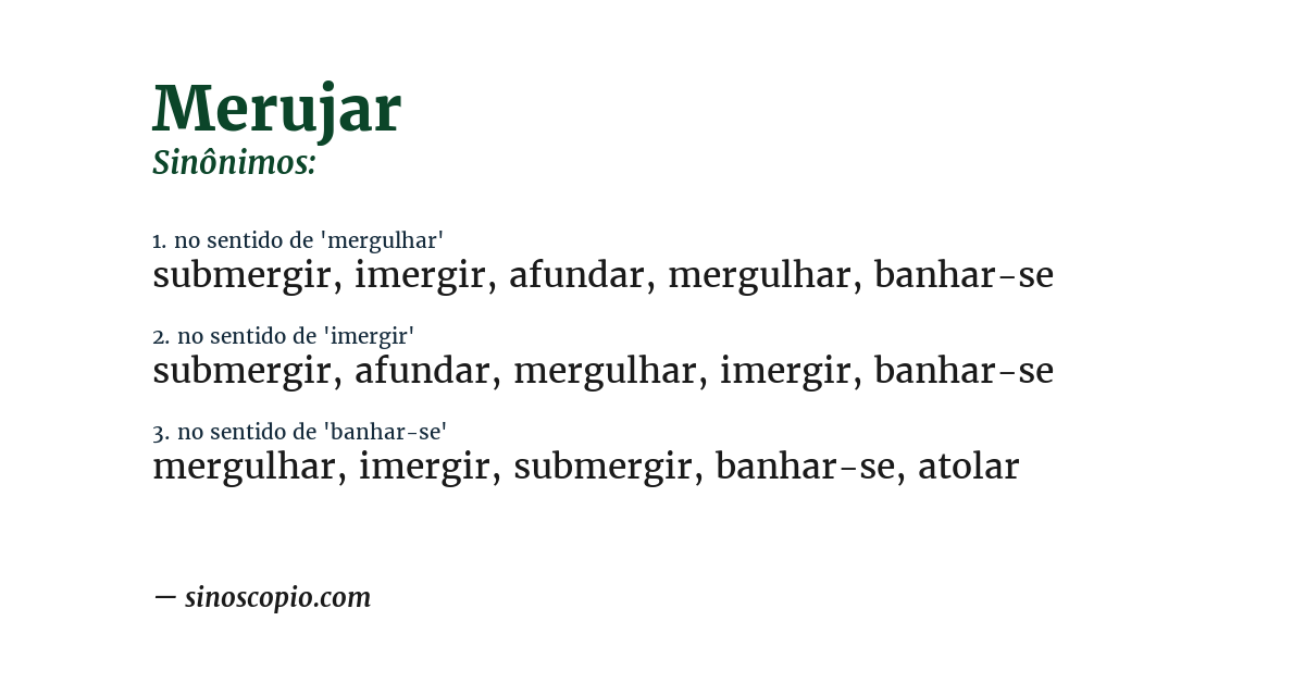 Sinônimo de merujar