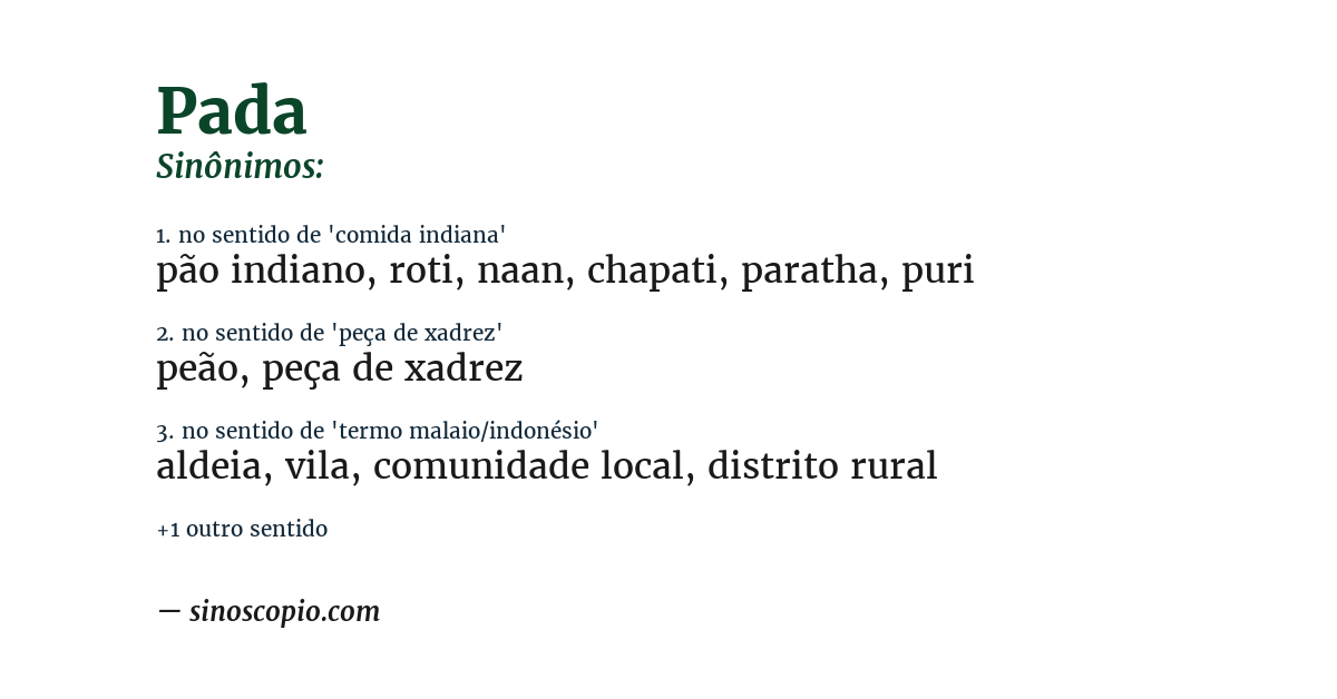Sinônimo de pada