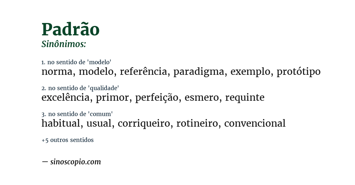 Sinônimo de padrão