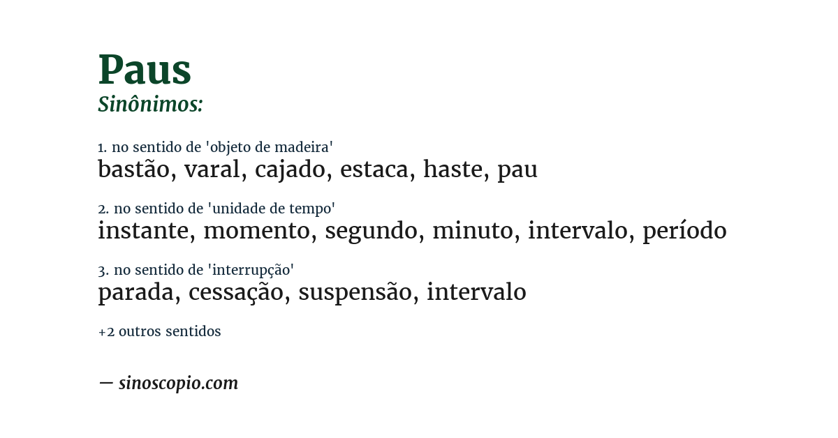 Sinônimo de paus