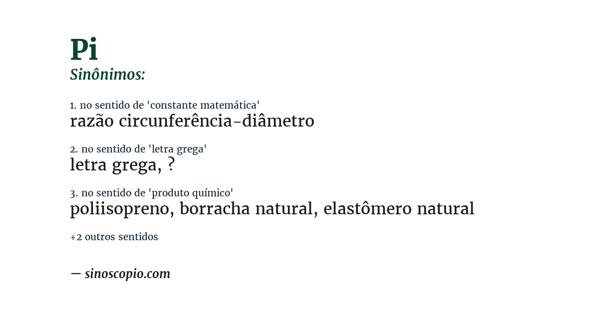Sinônimo de pi