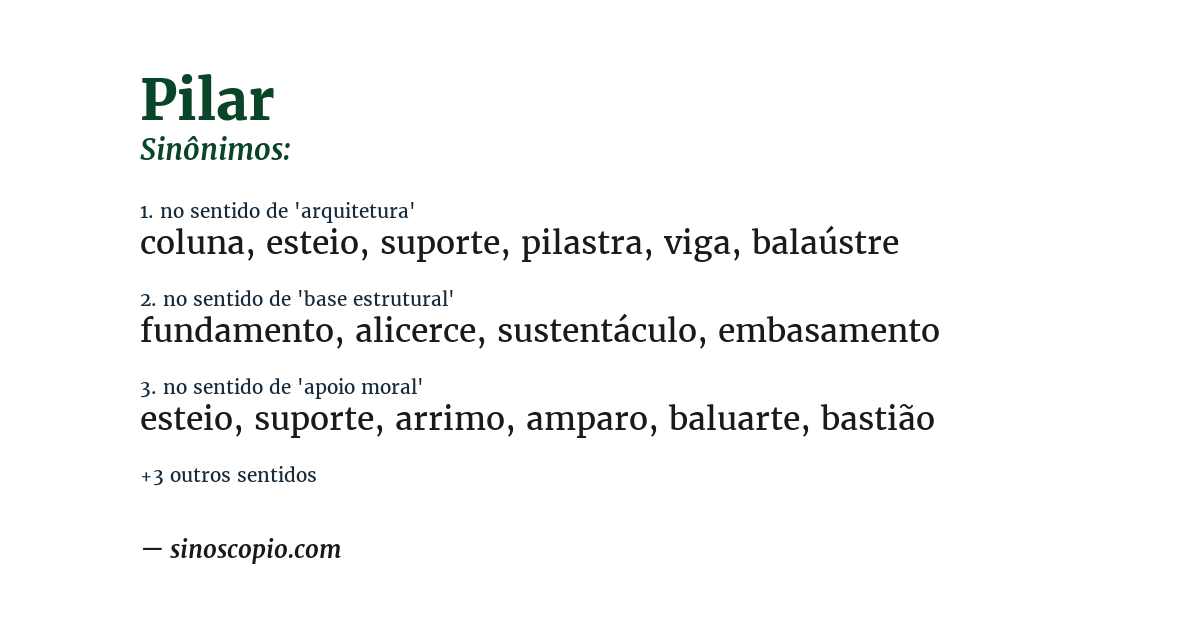 Sinônimo de pilar