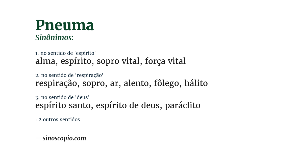 Sinônimo de pneuma