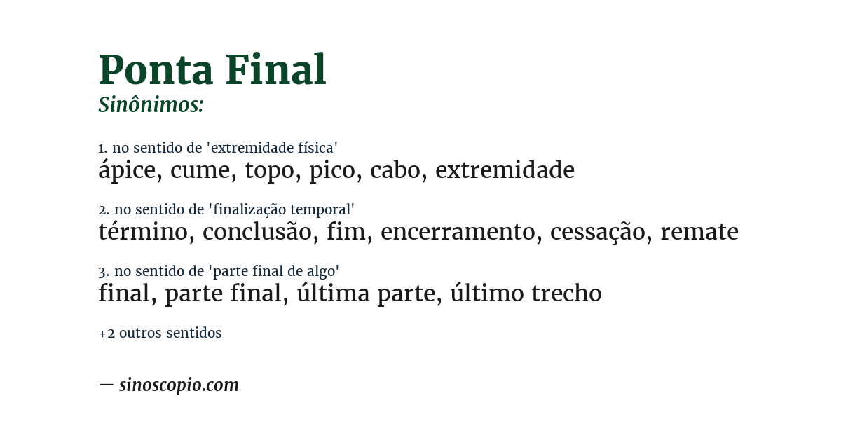 Sinônimo de ponta final