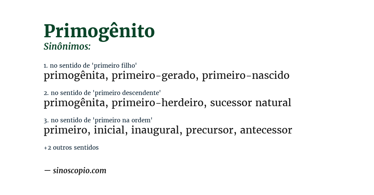 Sinônimo de primogênito