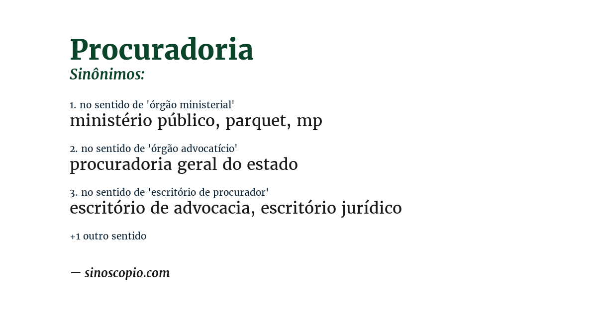 Sinônimo de procuradoria