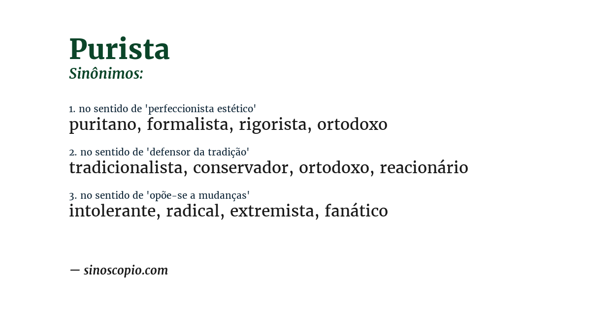 Sinônimo de purista