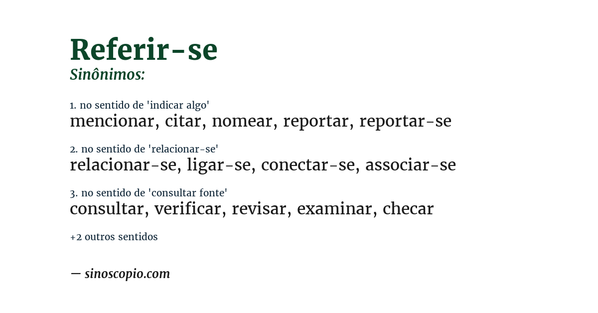 Sinônimo de referir-se