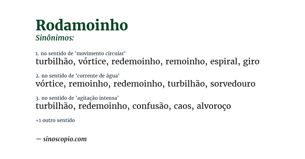 Sinônimo de rodamoinho