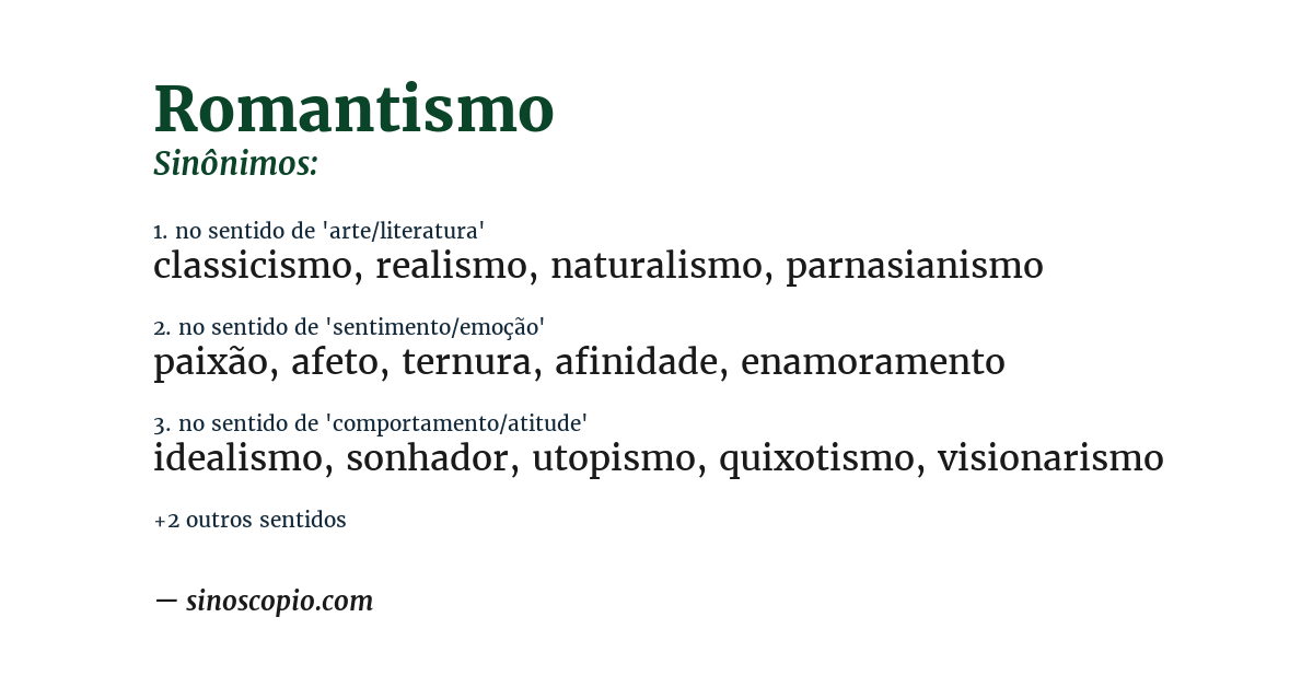 Sinônimo de romantismo