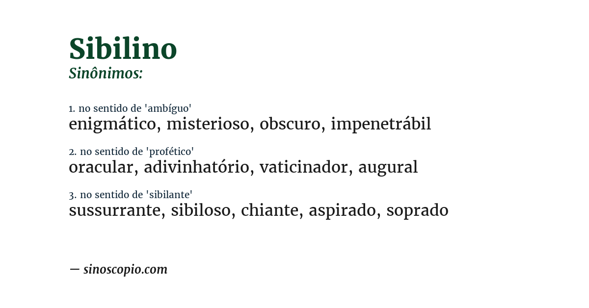 Sinônimo de sibilino