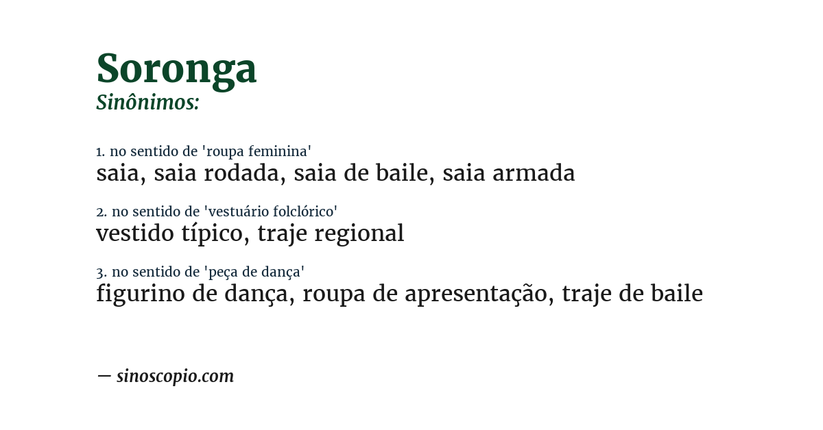 Sinônimo de soronga