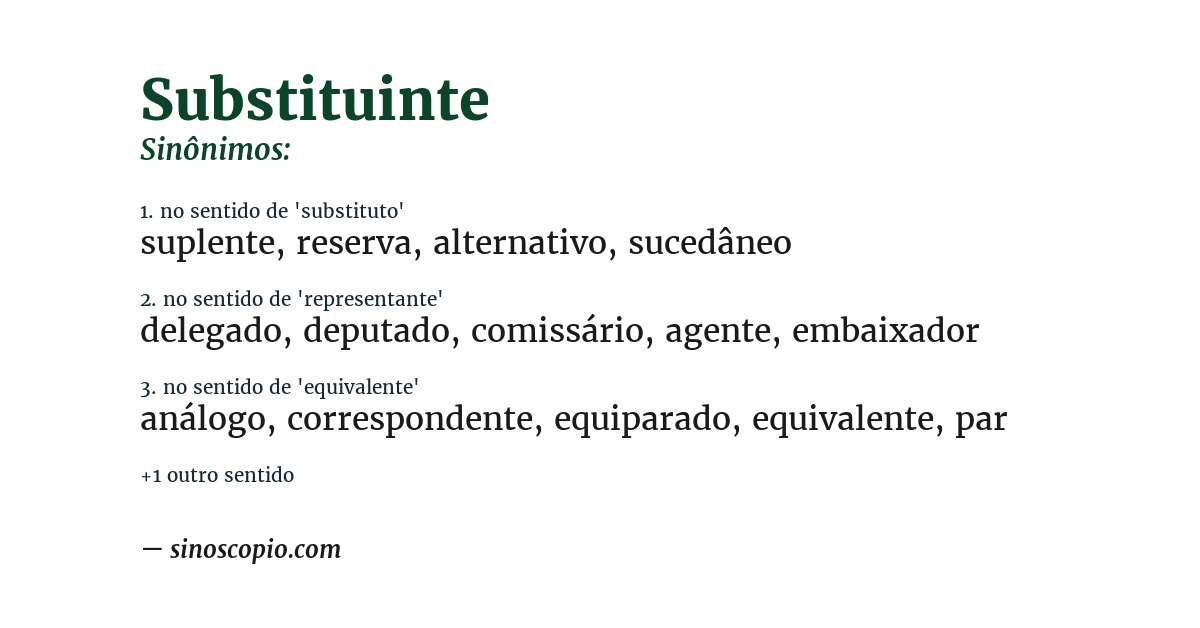 Sinônimo de substituinte