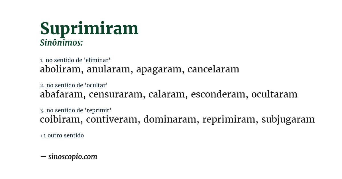 Sinônimo de suprimiram
