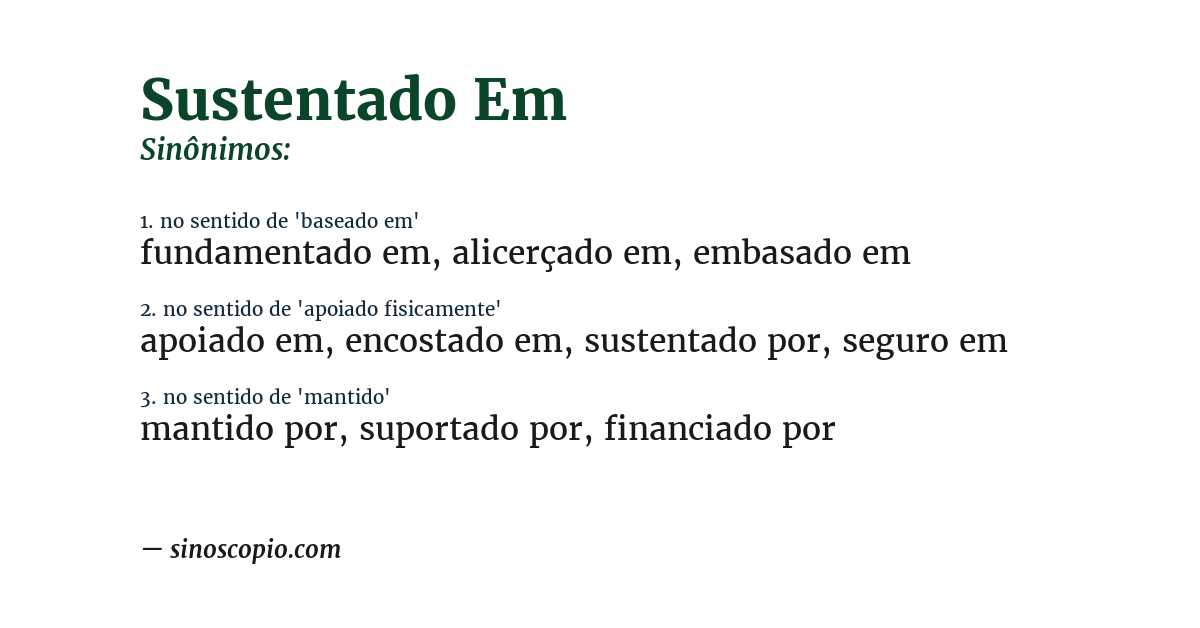 Sinônimo de sustentado em