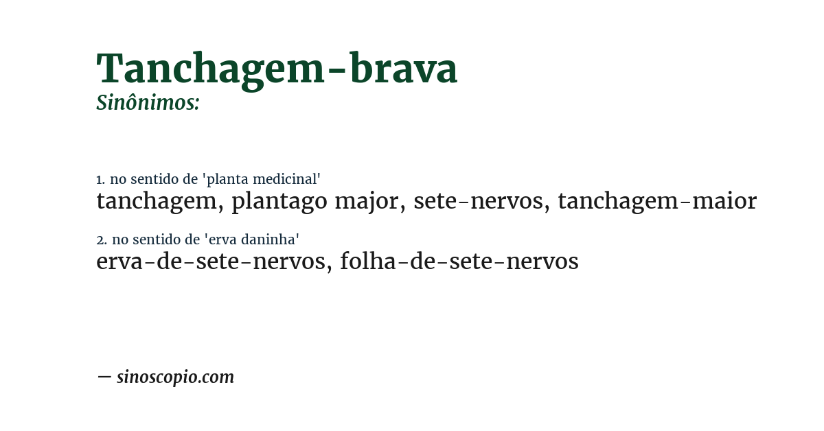 Sinônimo de tanchagem-brava