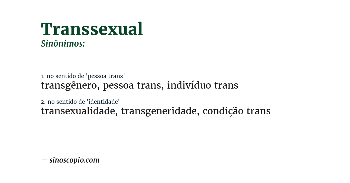 Sinônimo de transsexual