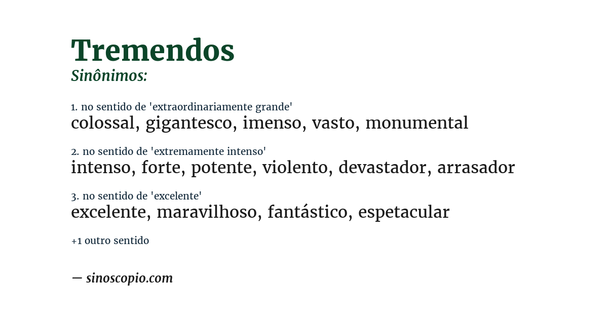 Sinônimo de tremendos
