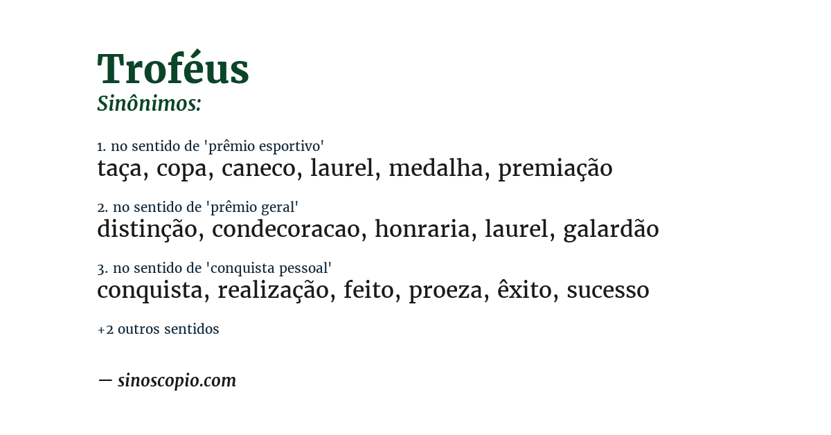 Sinônimo de troféus