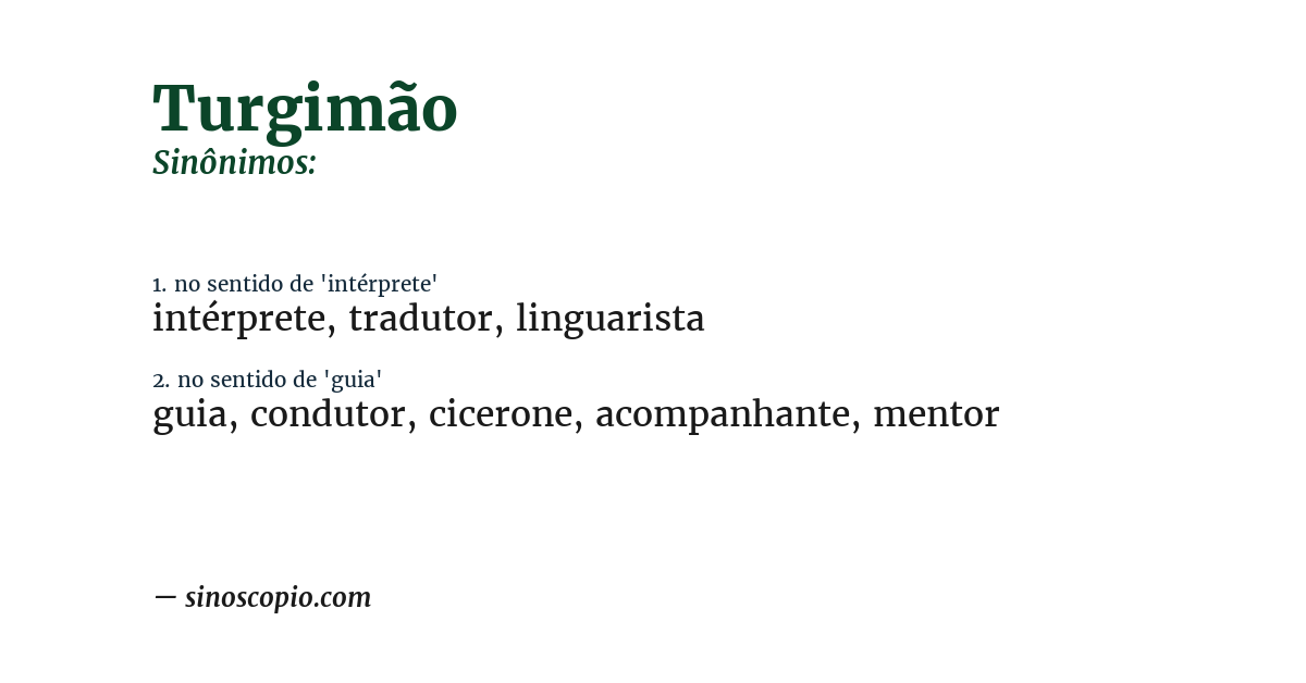 Sinônimo de turgimão
