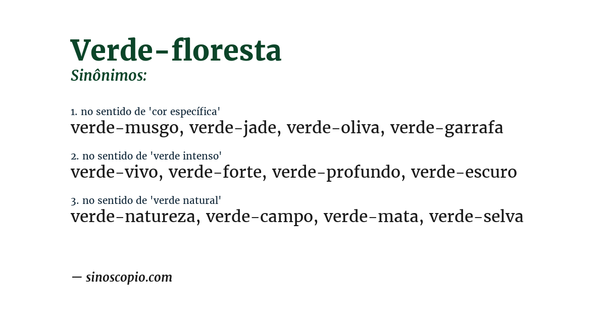 Sinônimo de verde-floresta