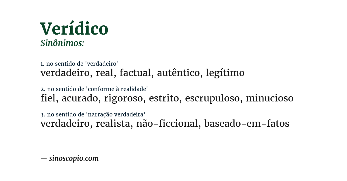 Sinônimo de verídico