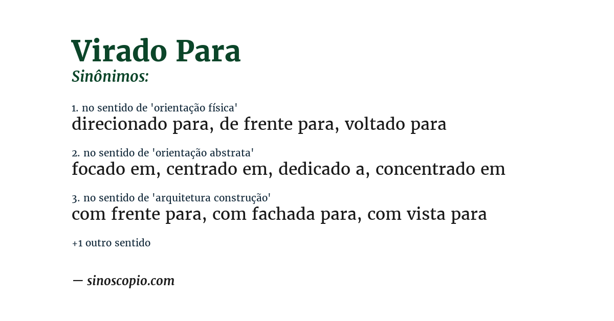 Sinônimo de virado para