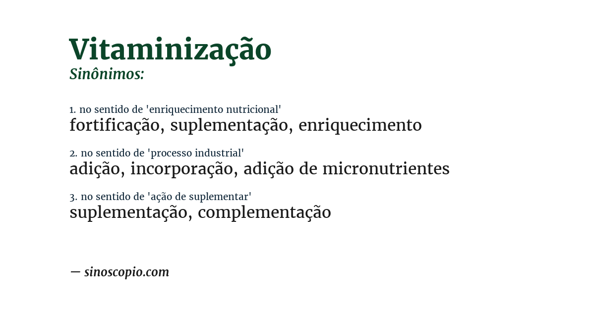 Sinônimo de vitaminização