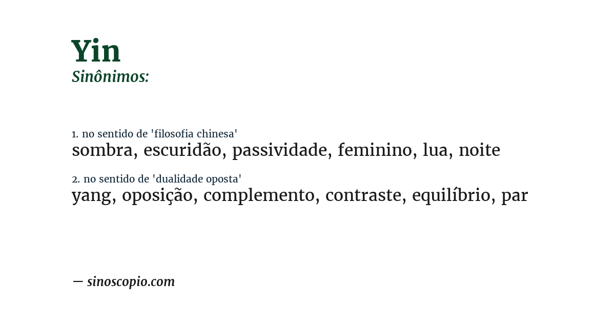 Sinônimo de yin