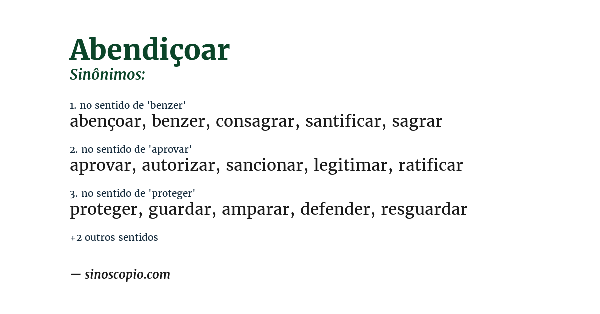 Sinônimo de abendiçoar