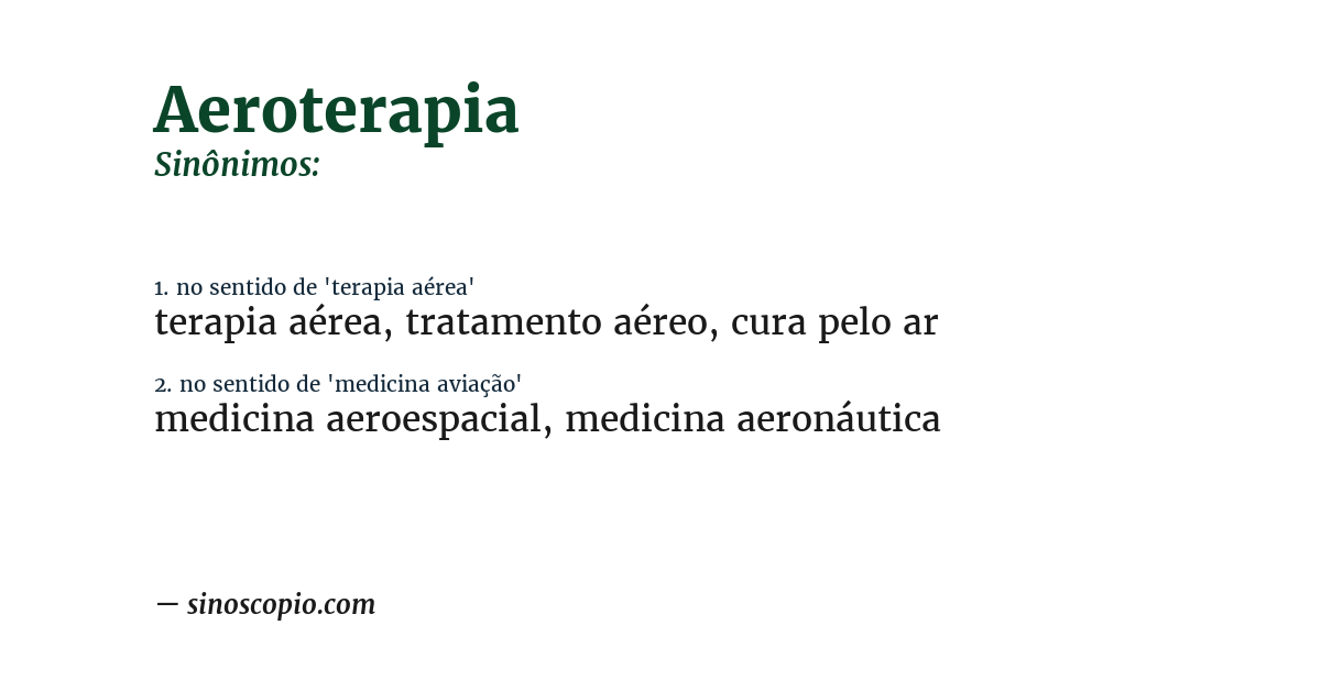 Sinônimo de aeroterapia
