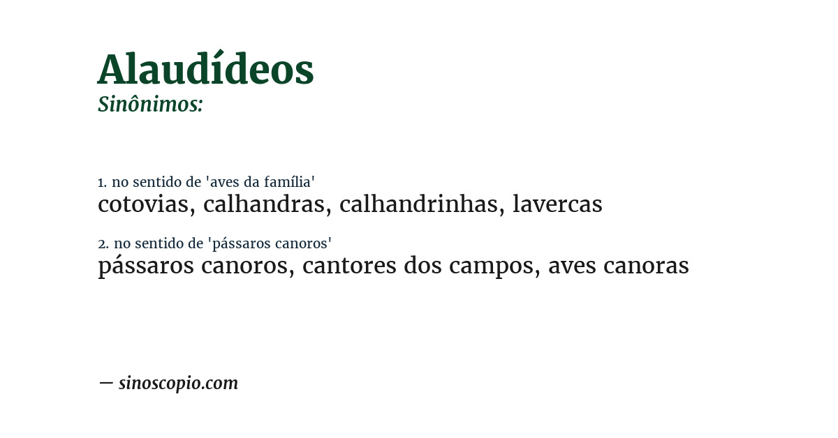 Sinônimo de alaudídeos