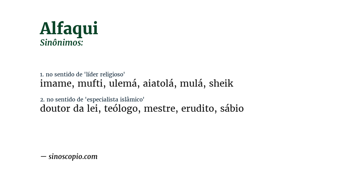 Sinônimo de alfaqui